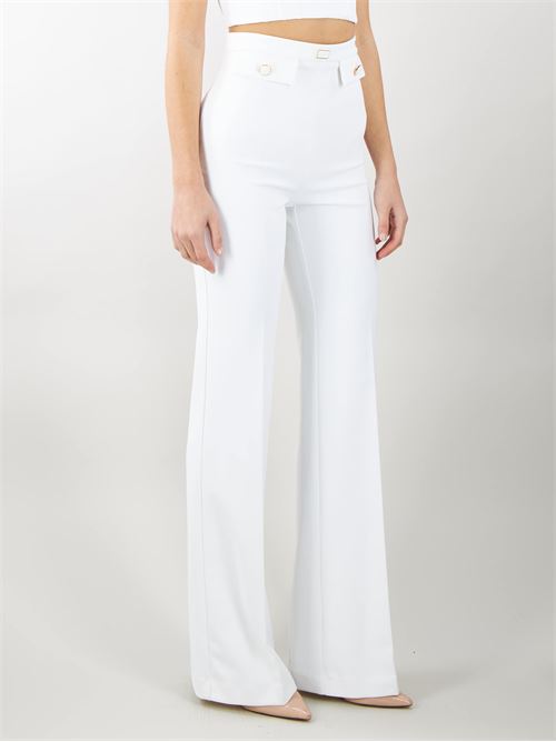Palazzo trousers in stretch crêpe fabric with flaps Elisabetta Franchi ELISABETTA FRANCHI |  | PA02941E2360